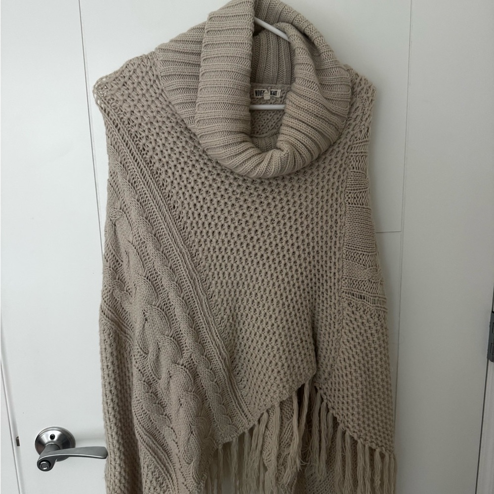 Cozy Beige Knit Turtleneck Sweater